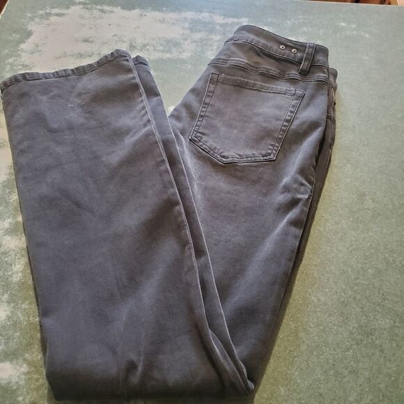CAbi Curvy Slim Boot Jeans Denim Stretch Size 6 long Shadow Gray - Picture 2 of 5